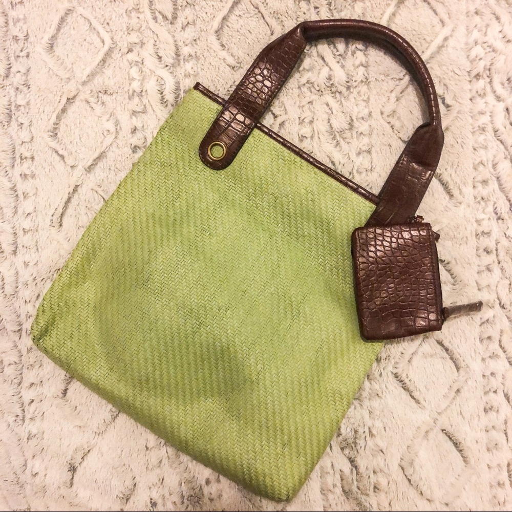 NWT Straw Herringbone Woven Tote